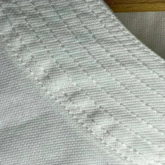 White Cotton Rounded Neck Jacket Size 14 - Picture 4 of 9